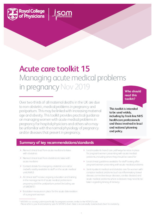 Acute Care Toolkit 15: Managing Acute Medical Problems in Pregnancy Thumbnail