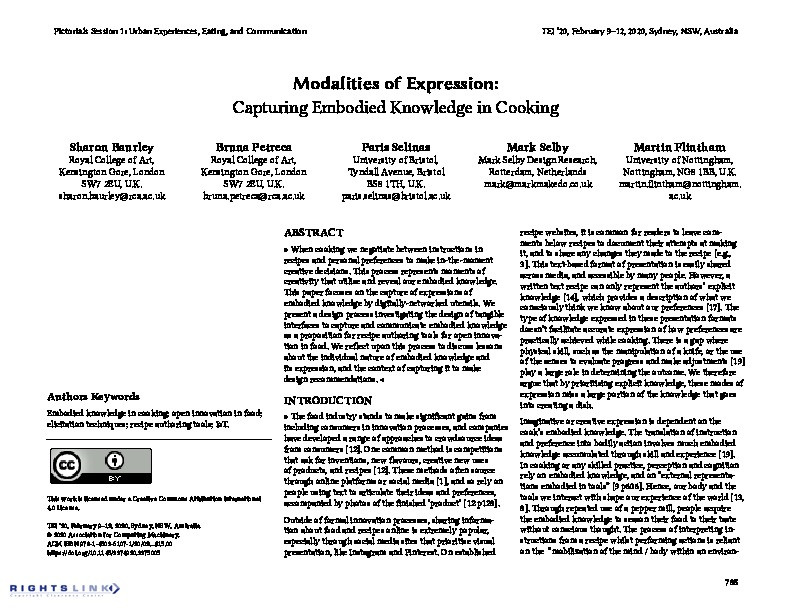 Modalities of Expression: Capturing Embodied Knowledge in Cooking Thumbnail