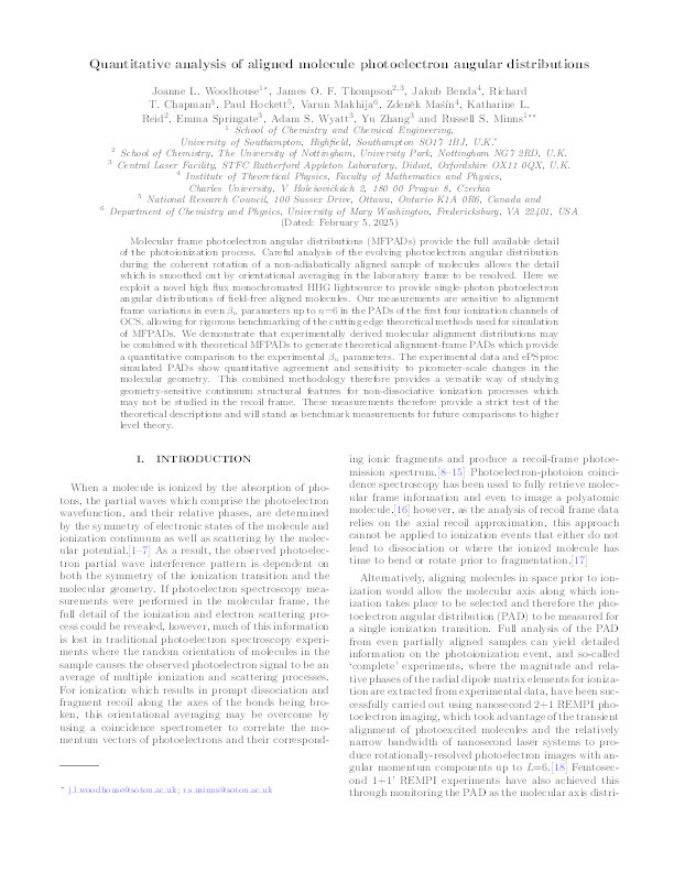 Quantitative analysis of aligned-molecule photoelectron angular distributions Thumbnail