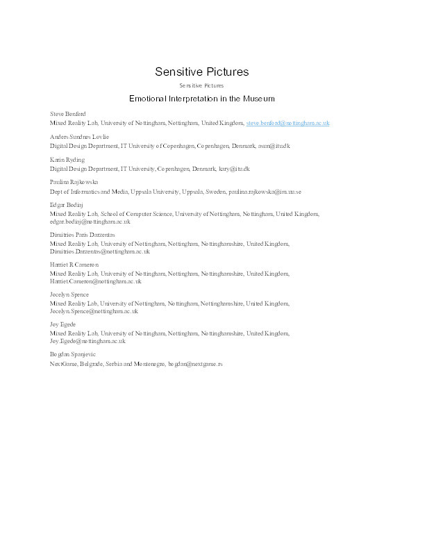 Sensitive Pictures: Emotional Interpretation in the Museum Thumbnail