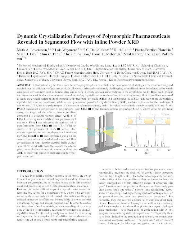 Dynamic Crystallization Pathways of Polymorphic Pharmaceuticals Revealed in Segmented Flow with Inline Powder X-ray Diffraction Thumbnail