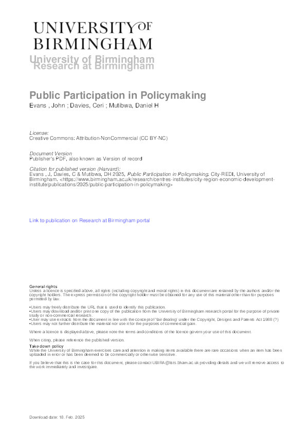 Public Participation in Policymaking Thumbnail