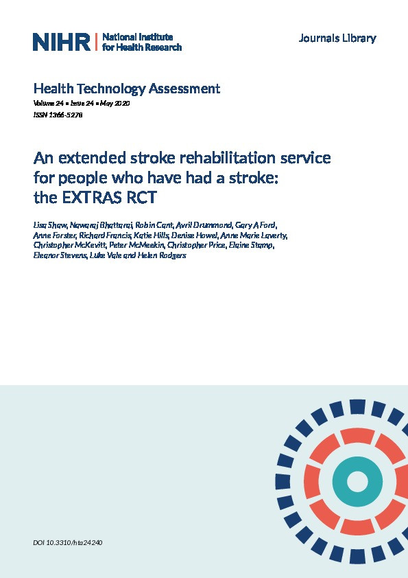 An extended stroke rehabilitation service for people who have had a stroke: the EXTRAS RCT Thumbnail