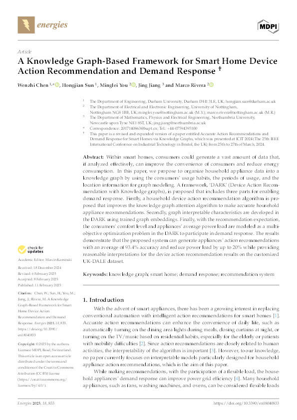 A Knowledge Graph-Based Framework for Smart Home Device Action Recommendation and Demand Response Thumbnail