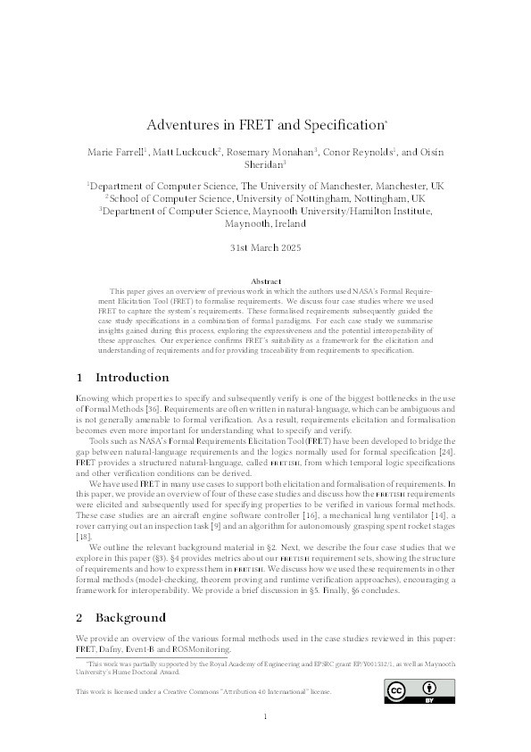 Adventures in FRET and Specification Thumbnail