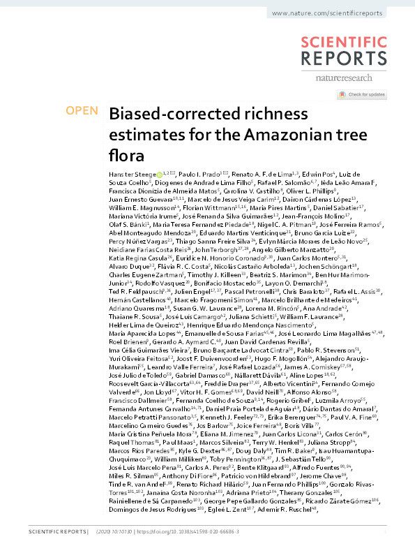 Biased-corrected richness estimates for the Amazonian tree flora Thumbnail