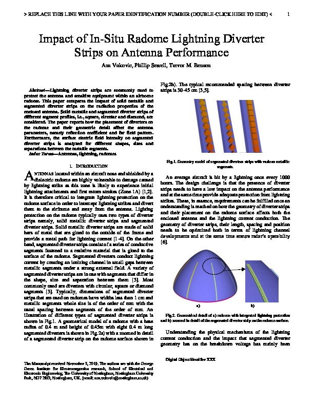 Impact of In-Situ Radome Lightning Diverter Strips on Antenna Performance Thumbnail