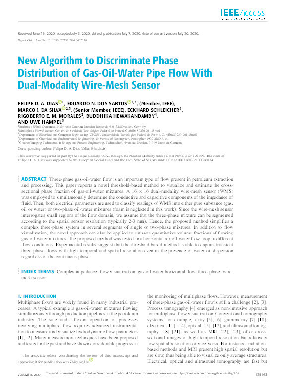 New Algorithm to Discriminate Phase Distribution of Gas-Oil-Water Pipe Flow With Dual-Modality Wire-Mesh Sensor Thumbnail