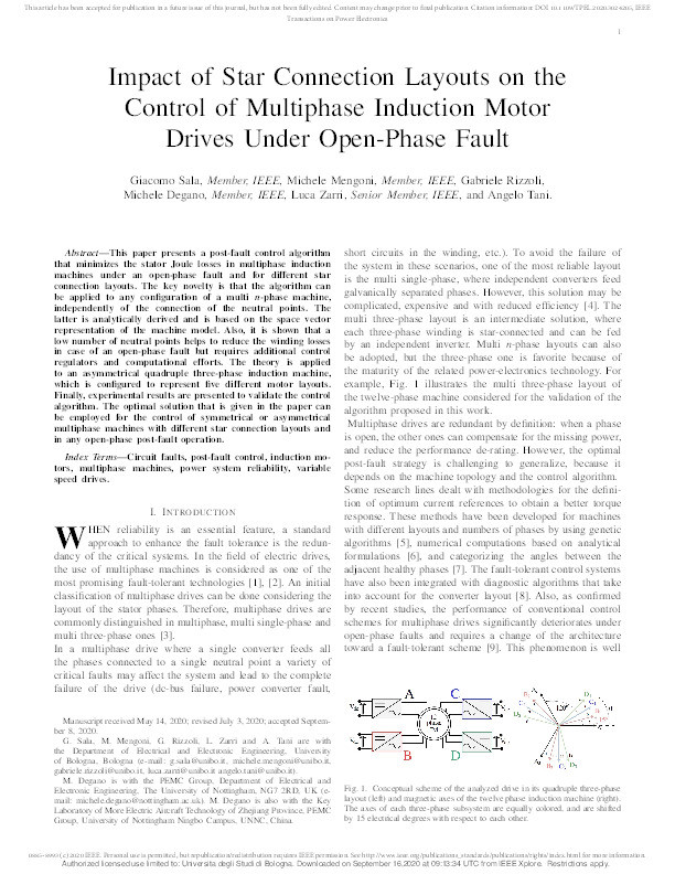 Impact of Star Connection Layouts on the Control of Multiphase Induction Motor Drives Under Open-Phase Fault Thumbnail