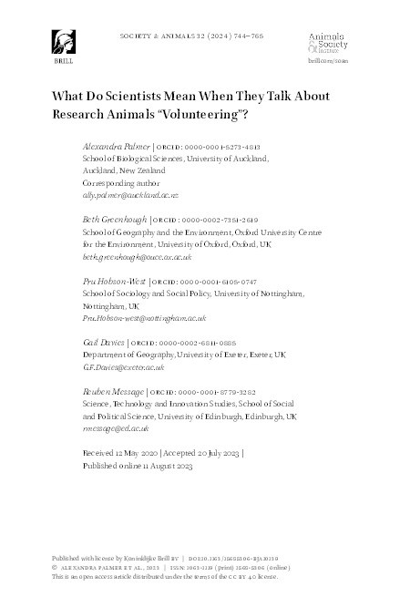 What Do Scientists Mean When They Talk About Research Animals "Volunteering"? Thumbnail