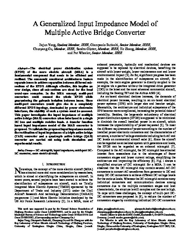 A Generalized Input Impedance Model of Multiple Active Bridge Converter Thumbnail