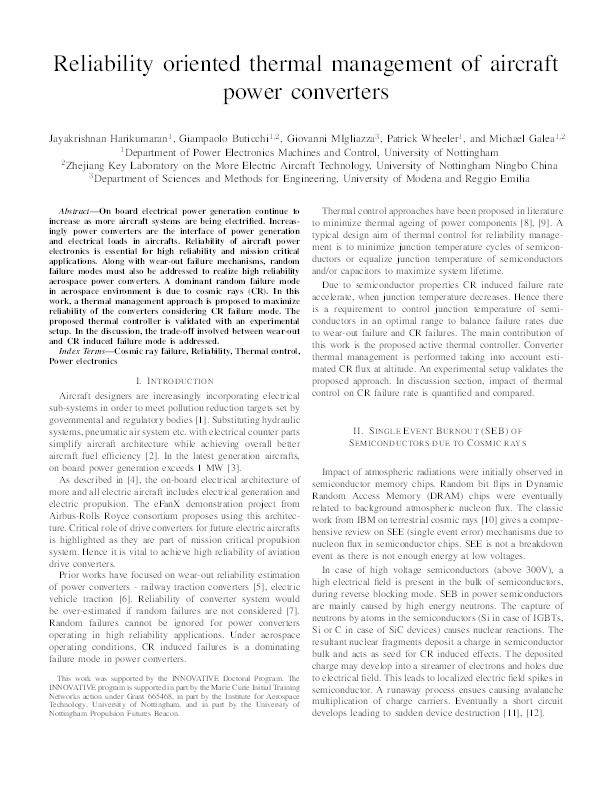 Reliability oriented thermal management of aircraft power converters Thumbnail