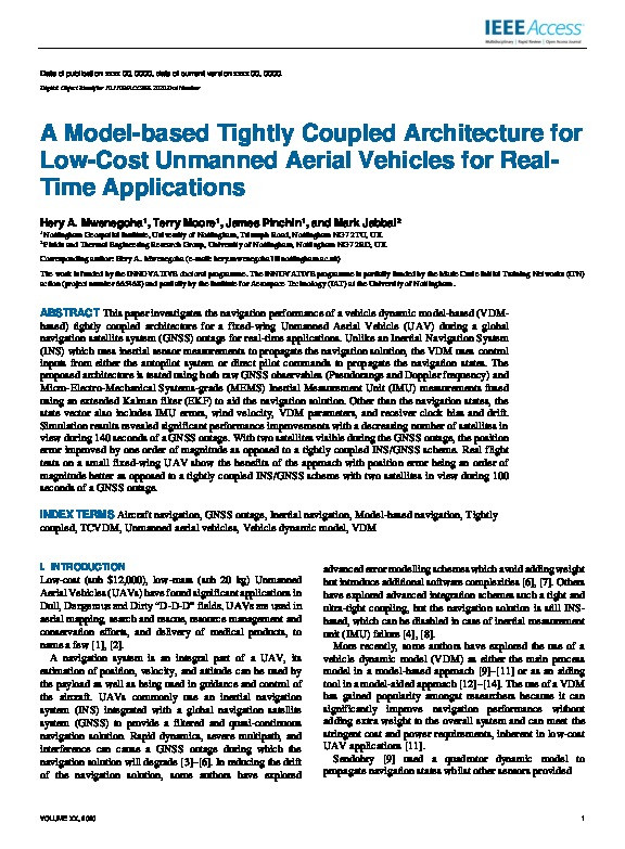 A Model-based Tightly Coupled Architecture for Low-Cost Unmanned Aerial Vehicles for Real-Time Applications Thumbnail