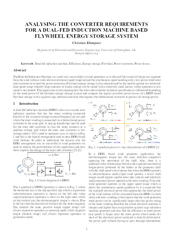 Analysing the converter requirements for a dual-fed induction machine based flywheel energy storage system Thumbnail