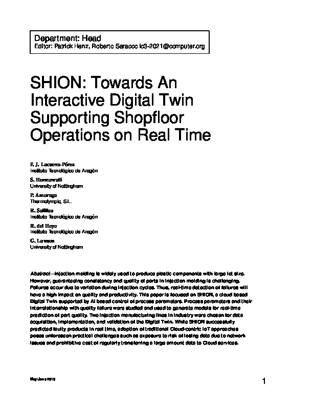 SHION (Smart tHermoplastic InjectiON): An Interactive Digital Twin Supporting Real-Time Shopfloor Operations Thumbnail