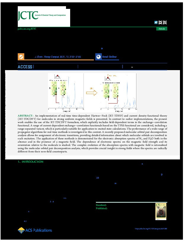 Modeling Ultrafast Electron Dynamics in Strong Magnetic Fields Using Real-Time Time-Dependent Electronic Structure Methods Thumbnail