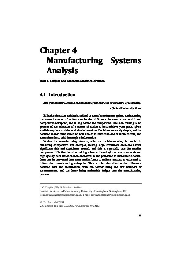 Manufacturing Systems Analysis Thumbnail