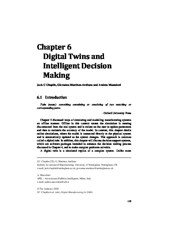 Digital Twins and Intelligent Decision Making Thumbnail