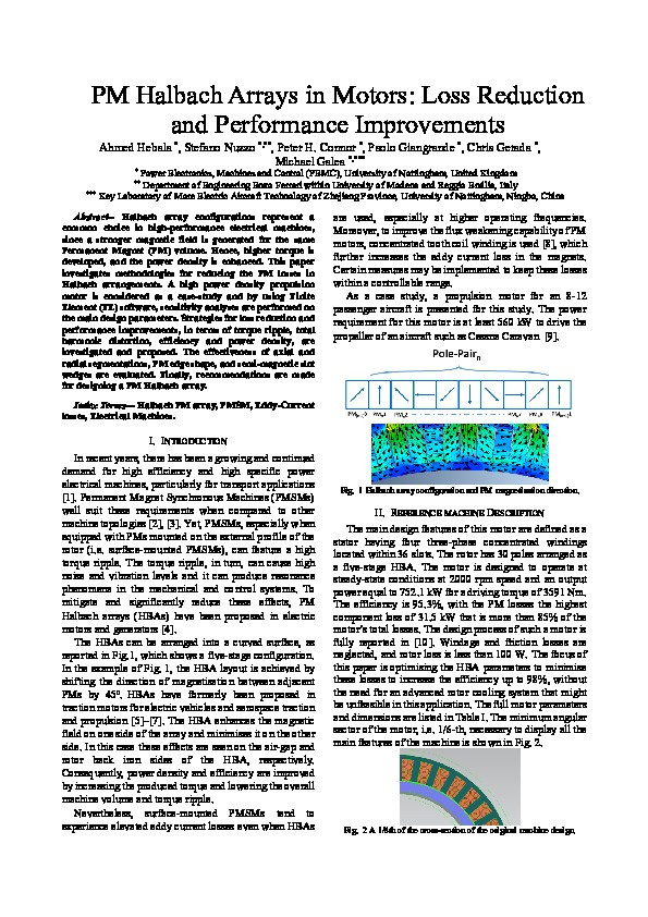 PM Halbach Arrays in Motors: Loss Reduction and Performance Improvements Thumbnail