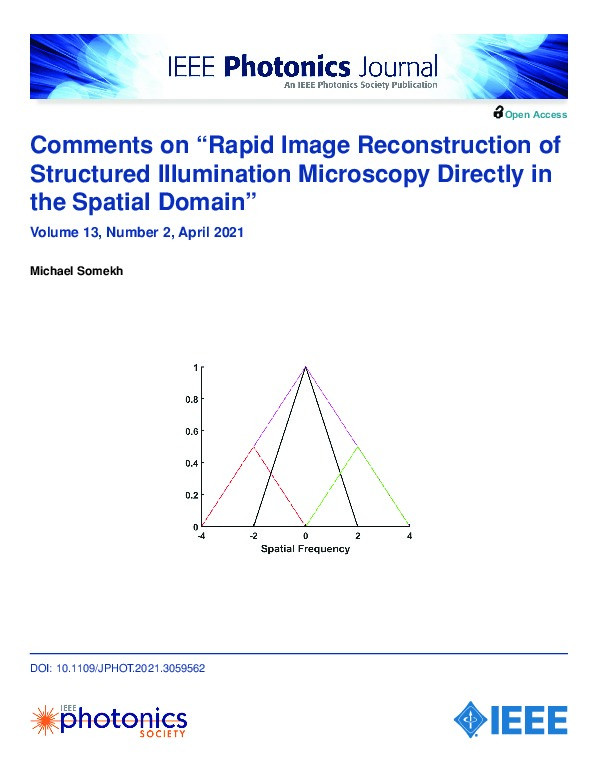 Comments on 'Rapid Image Reconstruction of Structured Illumination Microscopy Directly in the Spatial Domain' Thumbnail