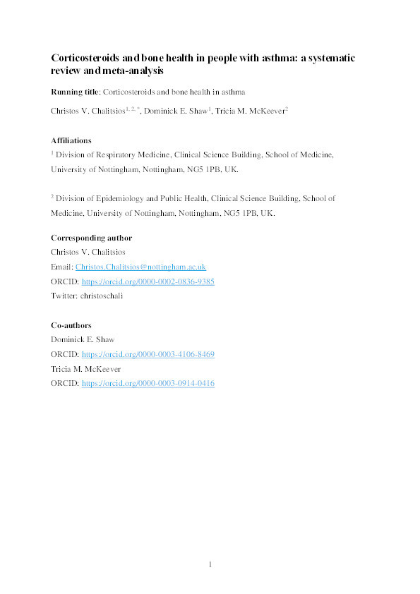 Corticosteroids and bone health in people with asthma: a systematic review and meta-analysis Thumbnail