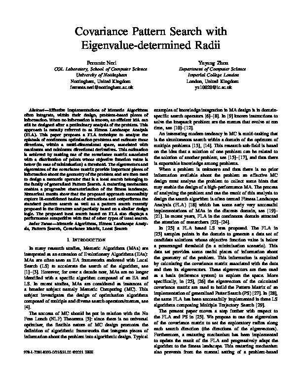 Covariance Pattern Search with Eigenvalue-determined Radii Thumbnail