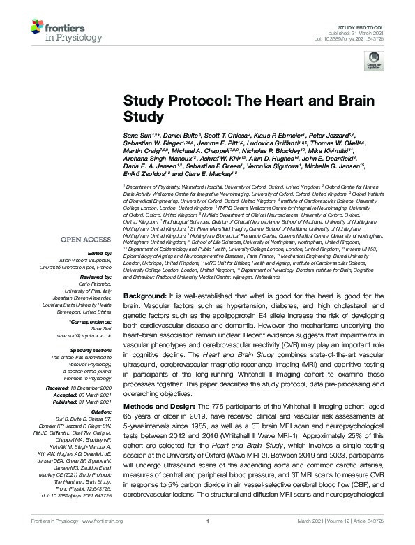Study Protocol: The Heart and Brain Study Thumbnail