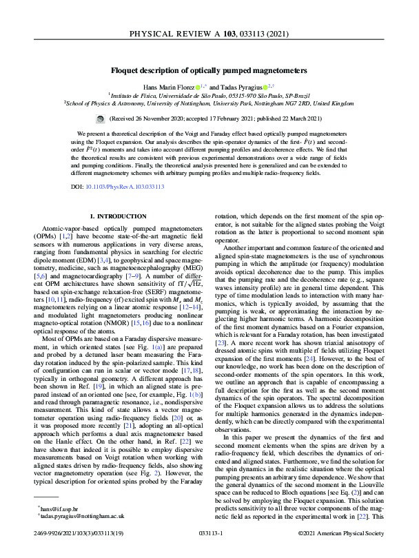 Floquet description of optically pumped magnetometers Thumbnail