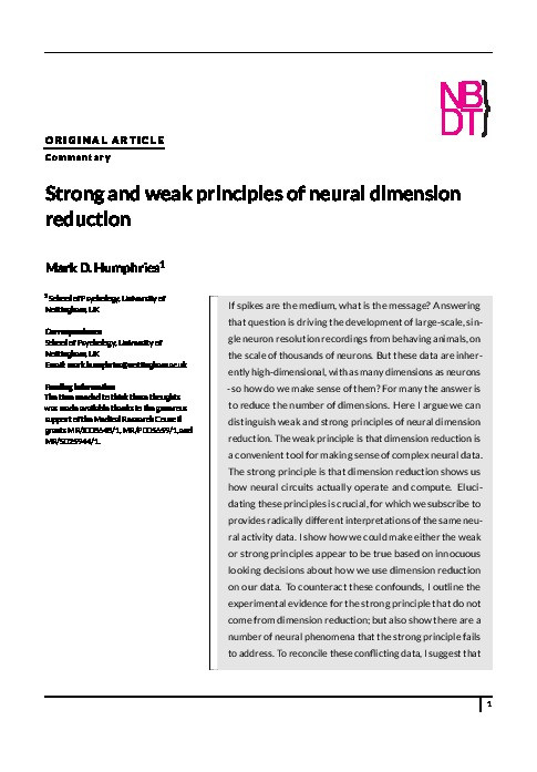 Strong and weak principles of neural dimension reduction Thumbnail