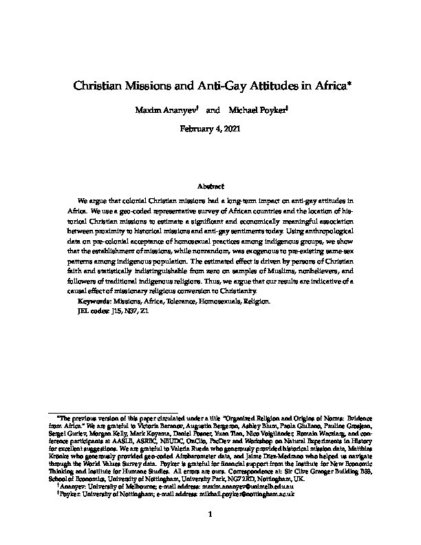 Christian missions and anti-gay attitudes in Africa Thumbnail