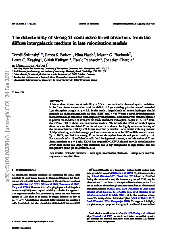 The detectability of strong 21-cm forest absorbers from the diffuse intergalactic medium in late reionization models Thumbnail