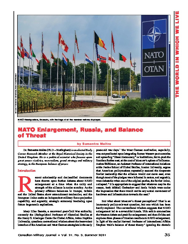 NATO Enlargement, Russia, and Balance of Threat Thumbnail