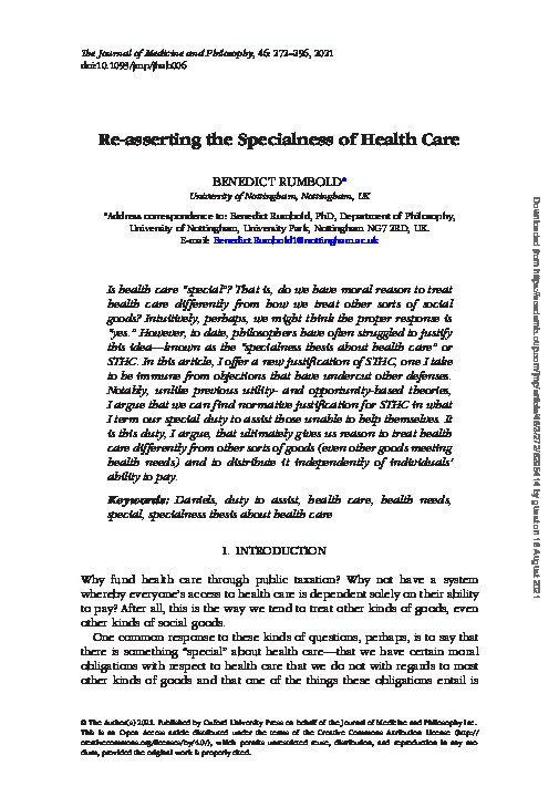 Re-asserting the Specialness of Health Care Thumbnail