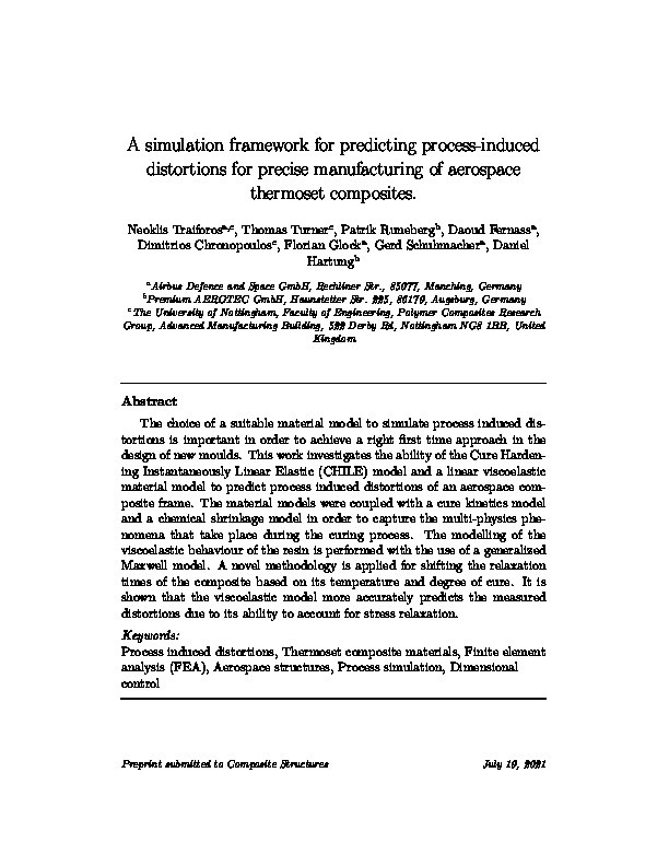 A simulation framework for predicting process-induced distortions for precise manufacturing of aerospace thermoset composites Thumbnail