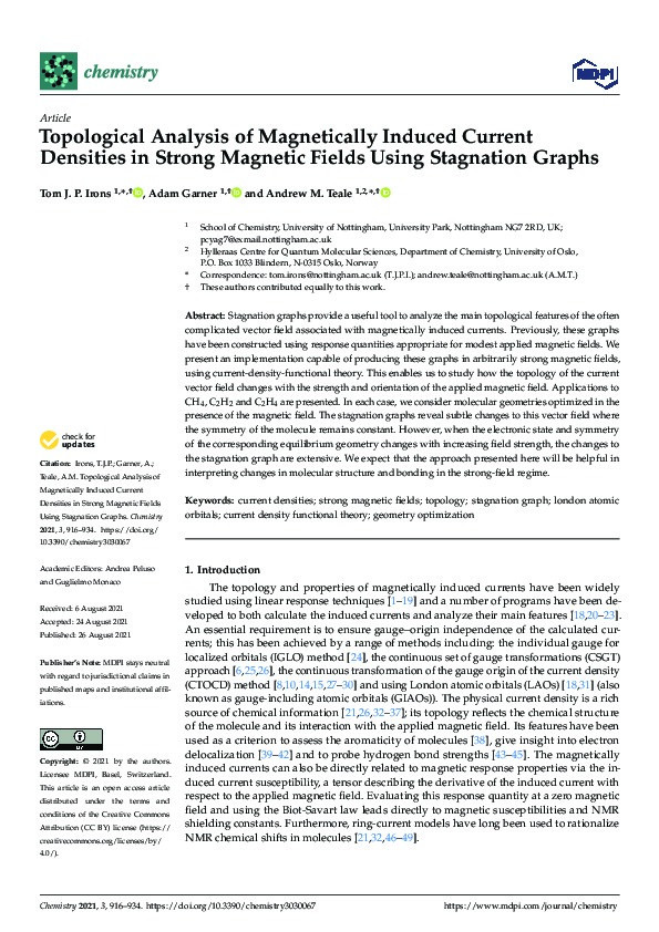 Topological Analysis of Magnetically Induced Current Densities in Strong Magnetic Fields Using Stagnation Graphs Thumbnail