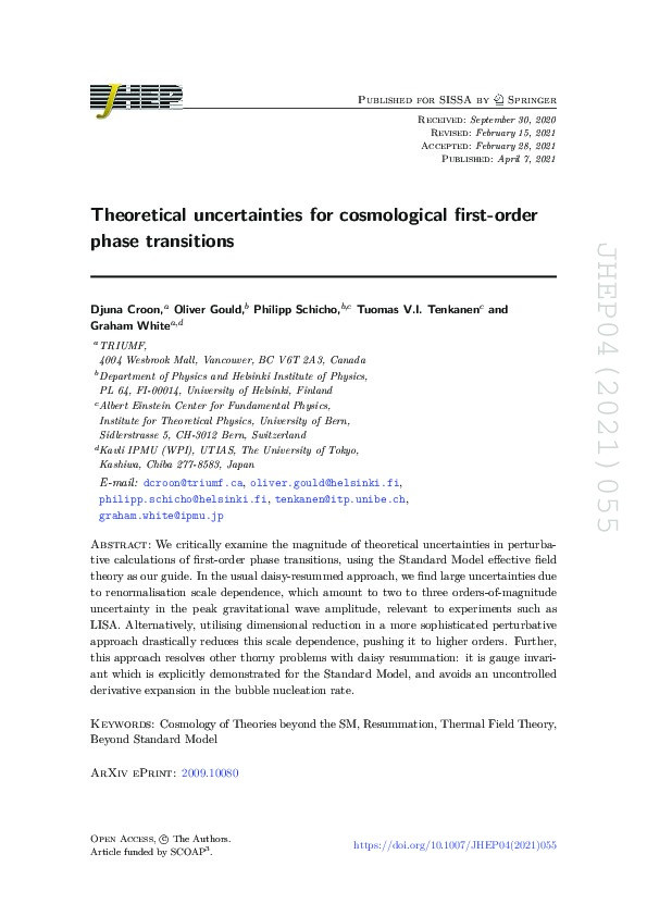 Theoretical uncertainties for cosmological first-order phase transitions Thumbnail