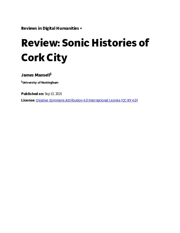 Review: Sonic Histories of Cork City Thumbnail