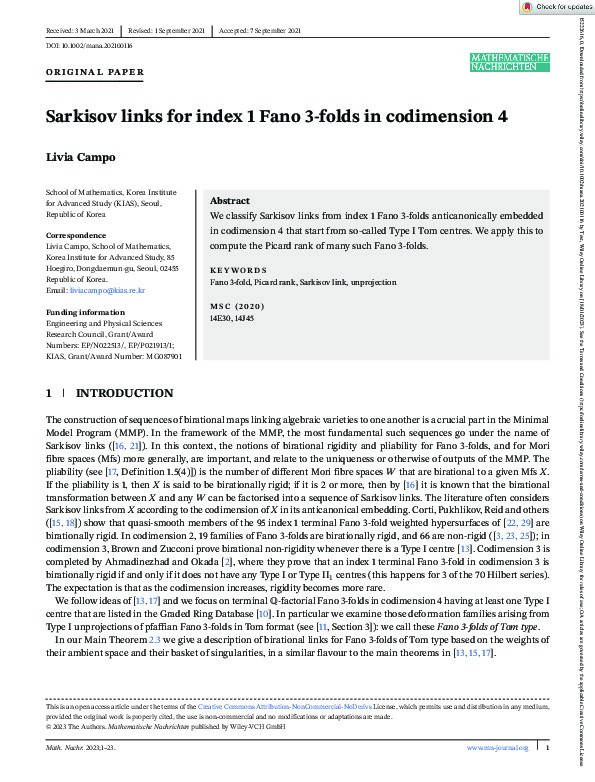 Sarkisov links for index 1 Fano 3-folds in codimension 4 Thumbnail