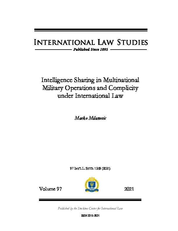 Intelligence Sharing in Multinational Military Operations and Complicity under International Law Thumbnail