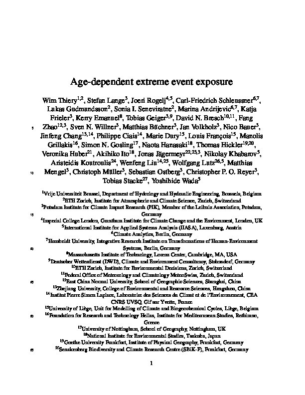 Intergenerational inequities in exposure to climate extremes Thumbnail