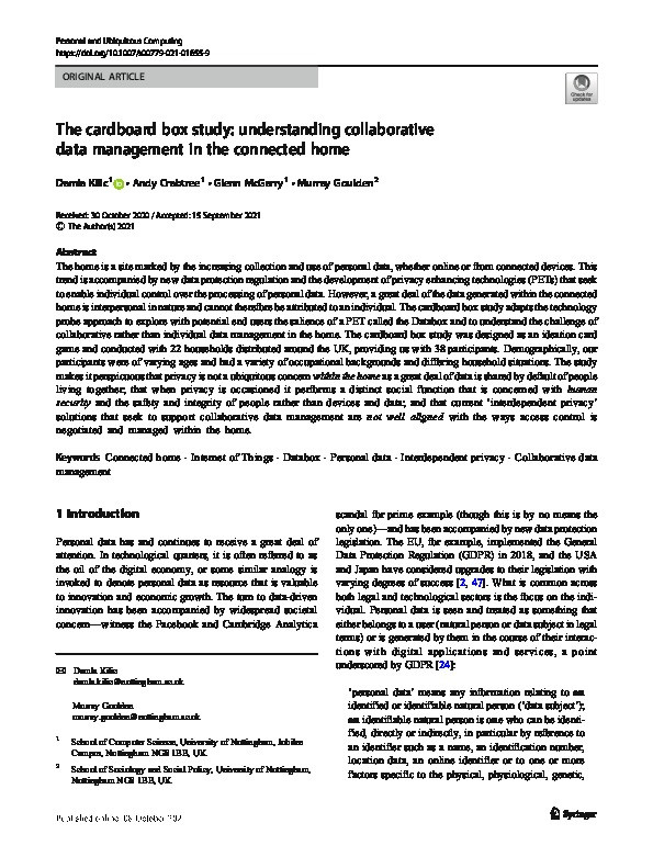 The cardboard box study: understanding collaborative data management in the connected home Thumbnail