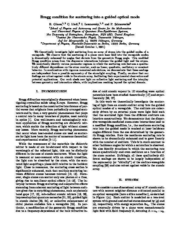 Bragg condition for scattering into a guided optical mode Thumbnail