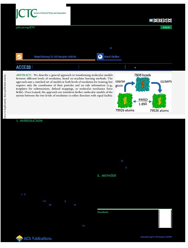 GLIMPS: A Machine Learning Approach to Resolution Transformation for Multiscale Modeling Thumbnail