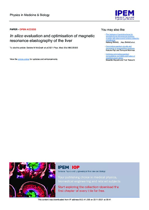 In silico evaluation and optimisation of magnetic resonance elastography of the liver Thumbnail