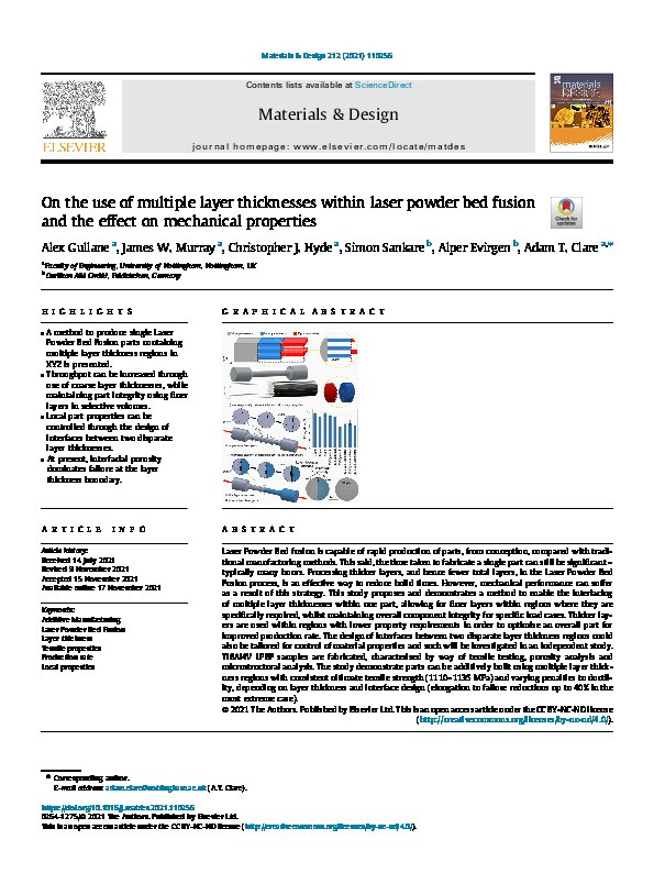 On the use of multiple layer thicknesses within laser powder bed fusion and the effect on mechanical properties Thumbnail