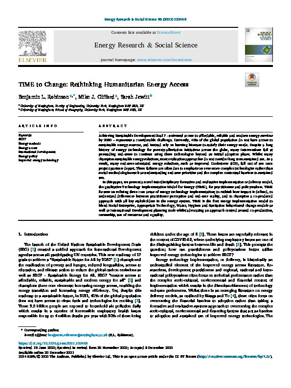 TIME to Change: Rethinking Humanitarian Energy Access Thumbnail