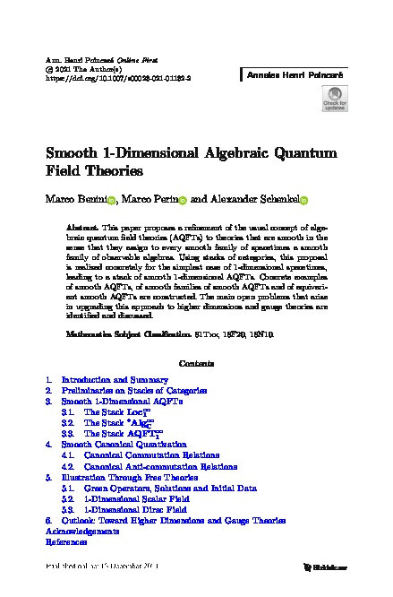 Smooth 1-Dimensional Algebraic Quantum Field Theories Thumbnail