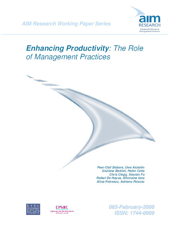 Enhancing productivity: the role of management practices Thumbnail