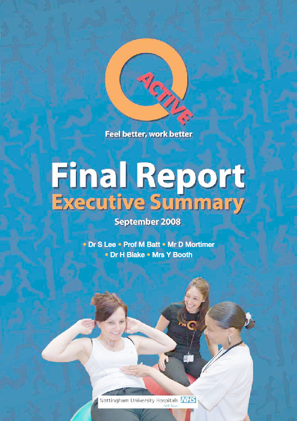 Q-active. Final report, executive summary, September 2008 Thumbnail