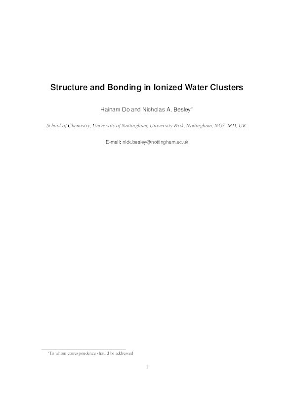 Structure and bonding in ionized water clusters Thumbnail